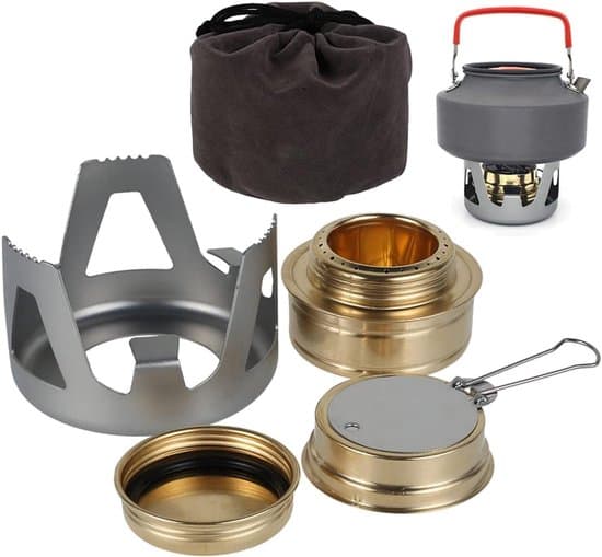 Bærbar udendørs mini spritbrænder i rustfrit stål med stativ, til backpacking, picnics, vandreture, camping.