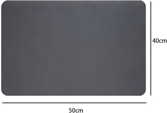 Dräneringsmatta i polyesterfiber - köksmatta - diskdräneringsmatta - absorberande material - 40 x 50 cm - grå