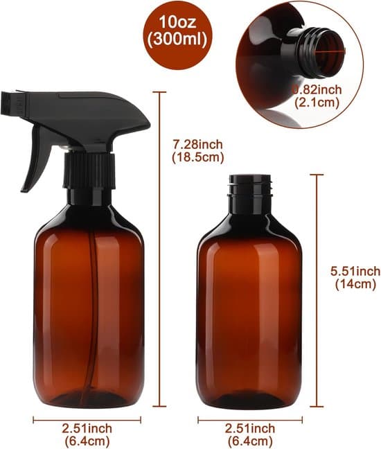 Plastsprayflaskor 2 delar, 300 ml påfyllningsbara sprayflaskor, sprayflaskor med justerbart sprayhuvud (dimma & stråle), växtspruta för hår