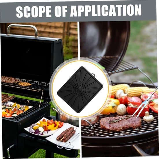 2-delt silikone BBQ-måtte - Varmeisolering - Genanvendelig - Sort