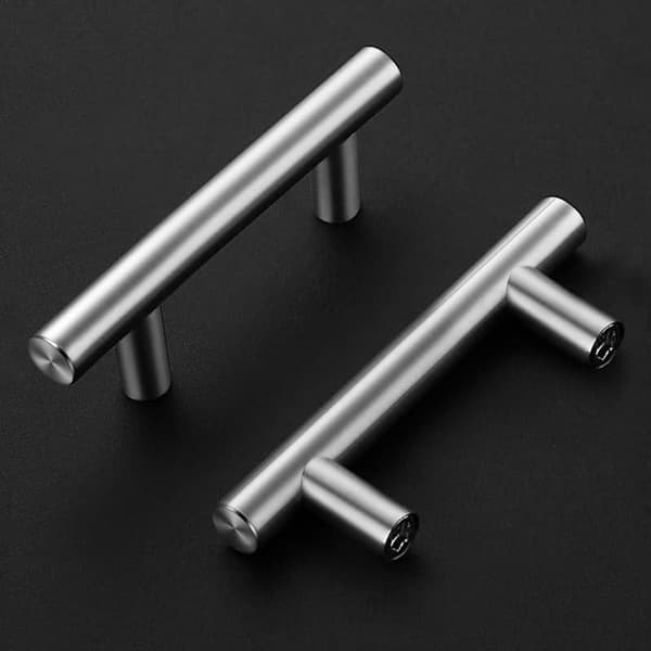 Silver möbelknoppar, kökshandtag i rostfritt stål, 15-pack
