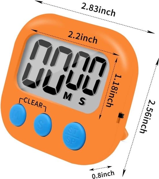 Digitala kökstimer 6-pack - Magnetisk - 99:59 Nedräkning - Orange