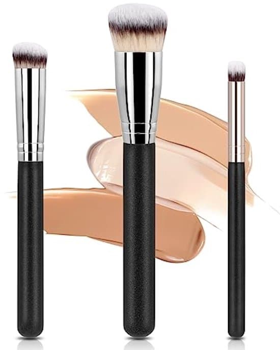 Sæt med 3 professionelle makeupbørster til flydende kosmetik