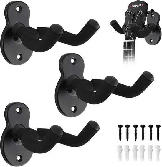 delar metallgitarrhållare - väggfäste för gitarrer, basar, akustiska gitarrer, mandola, banjo, ukuleles gitarrväggfäste