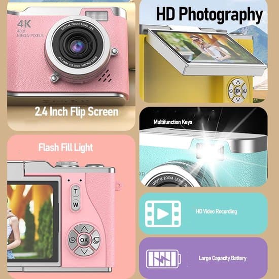 Digitalkamera - 4K - 48 MP - 8x Zoom - 6,1 cm Display - Brun