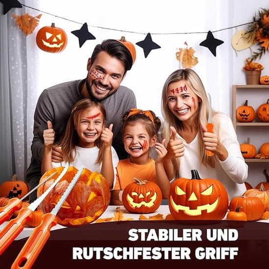 7-delt græskarudskæringssæt i rustfrit stål til Halloween