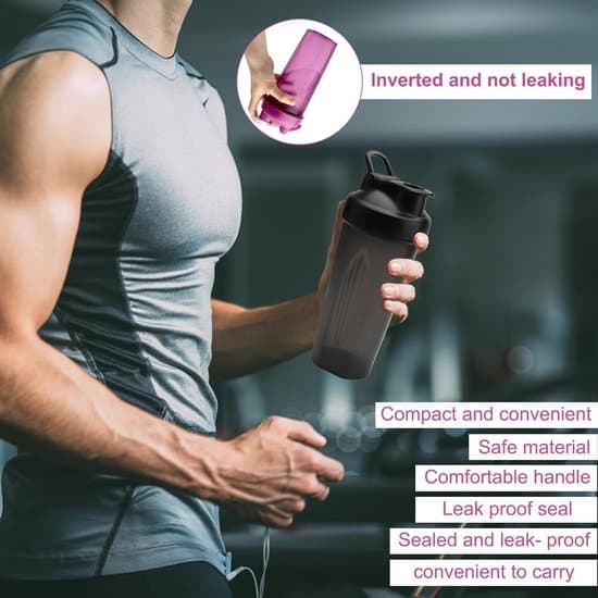 Proteinpulvershaker, 600 ml med vispboll, läckagesäker, 2-pack