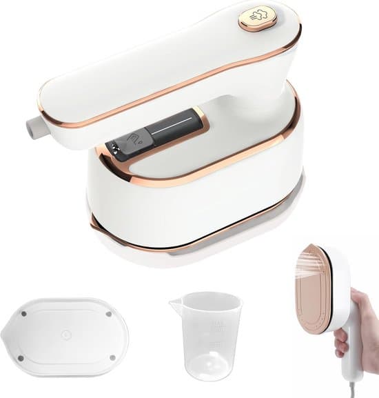 Bärbart Reseångstrykjärn - Mini Ångstrykjärn - Beige