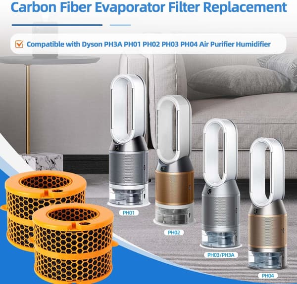 Velegnet til Dyson PH04, Cool PH03 PH3A PH02 PH01 luftfugterfiltre, 2-pak