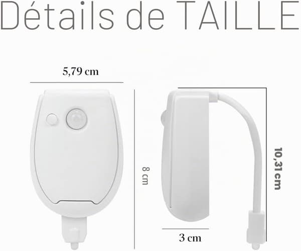 Badrumstoalettlampa med mänsklig kroppssensor, vit LED-sensor.