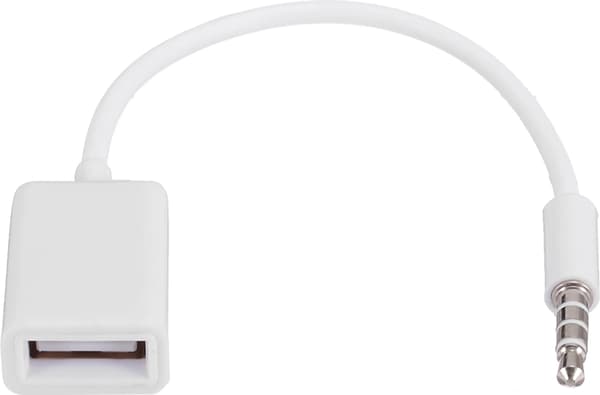3,5 mm till USB billjudkabel - Vit