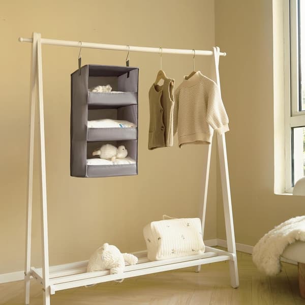 Hængende opbevaringspose - Beige - 30×30×60cm - 3 lag