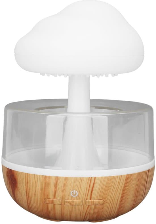 RainCloud luftfugter med vanddråbe-svampedesign og 7-farvet aroma diffuser