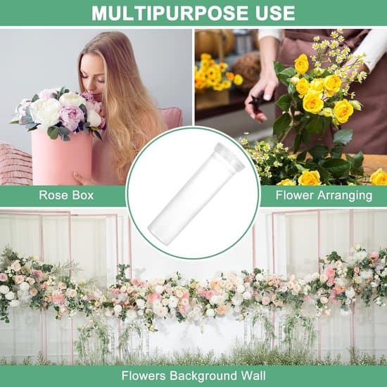 20-pack 7x1,5 cm transparenta blomvattenrör med lock