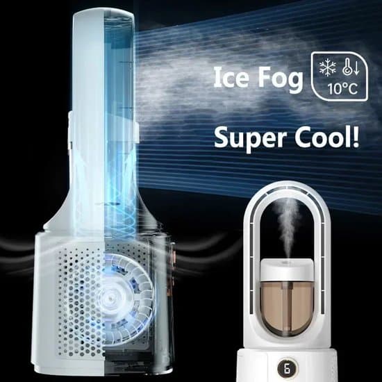 Luftkøler og luftfugter - Bordventilator - Luftfugter og køler - USB-ventilator - Aircondition til soveværelset