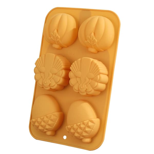 2-pack höstpumpa silikonformar, 3D pumpa silikonformar, 6-håls pumpa löv ek silikonformar, DIY doftljus silikonformar