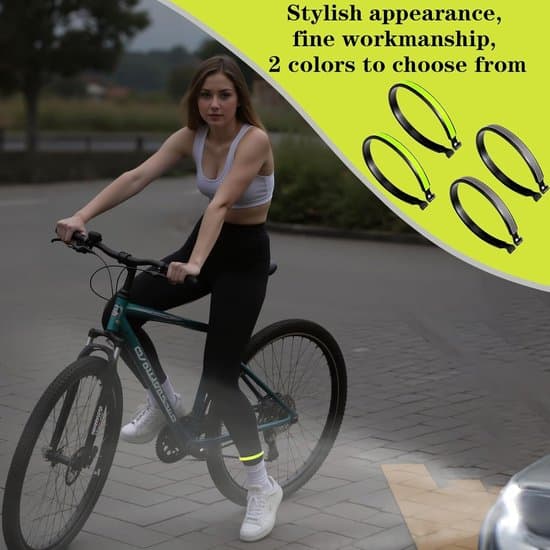 2-pak reflekterende cykelbukseclips og benstropper, 90 mm maks. længde (sort)