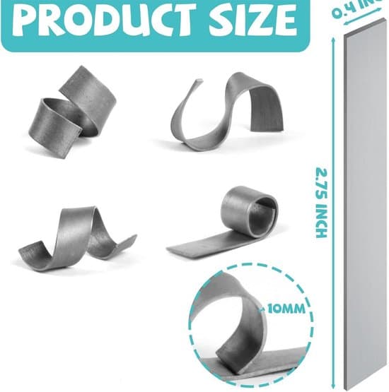 Akvarieväxtvikter - 25-pack - Flexibla/vikbara ankare - 70x10x1mm - Silver