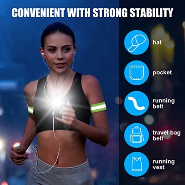 Bärbart clip-on belysningskit - 2 LED-lampor med reflexer