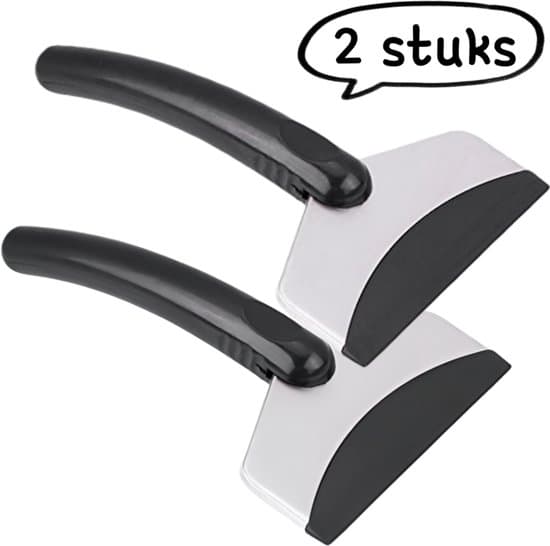 2-delt sneskovl, Sneskovl i rustfrit stål til biler, til udendørs vinteraktiviteter, Mini sneskovl til biler, 17*10,7 cm, Sort