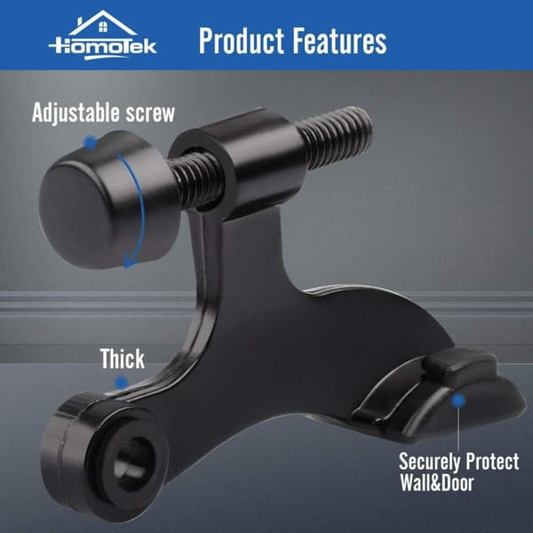 Sort hængselstift dørstopper (2-pak)