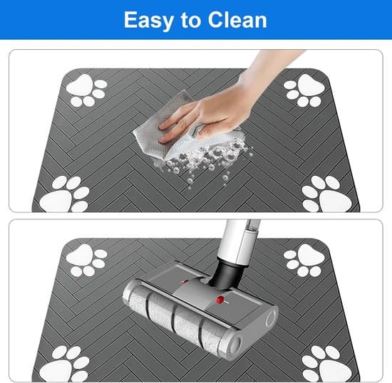 Fodermåtte til hunde og katte 50 x 30 cm - Absorberende fodermåtte - Hurtigtørrende fodermåtte til mad og vand