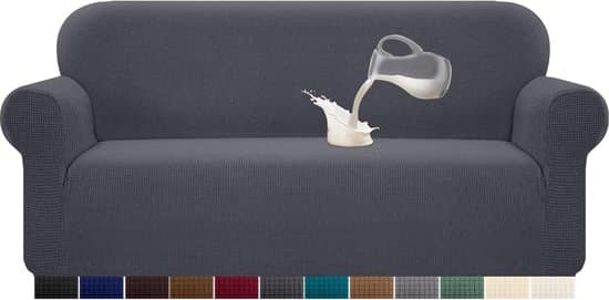 Vandtæt sofabetræk 1 stk. elastan jacquard elastisk - skridsikkert skum - 3-personers grå