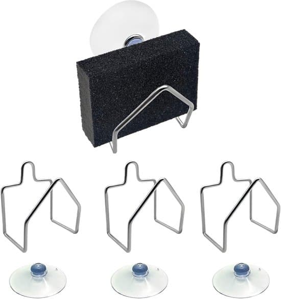 Diskställ i rostfritt stål för kök/badrum/vask – 4-pack diskställ för disktrasa – Silver