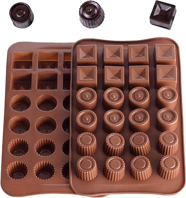 Silikone chokoladeforme, slikbageforme, tredelt chokoladeformesæt, fleksible bageforme, silikone chokoladeforme til chokolade/is