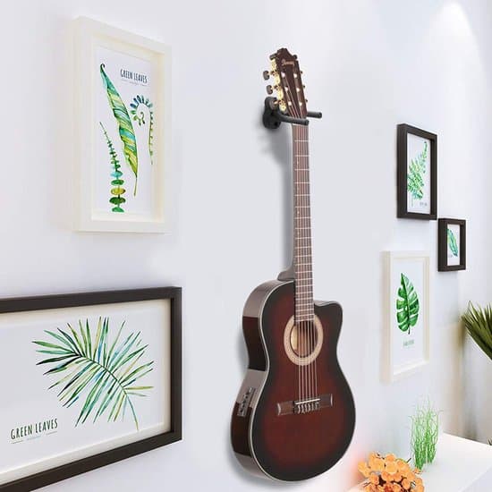 2-delat gitarrställ - gitarr - gitarrhängare - Gitarrväggfäste - Väggfäste - Gitarrväggfäste – Väggfäste - Svart