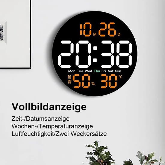 Digital LED Väggklocka - 10cm - Svart