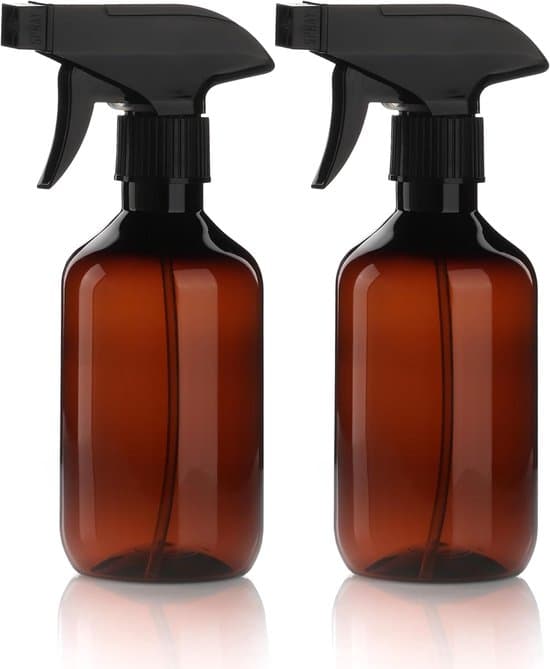 Plastsprayflaskor 2 delar, 300 ml påfyllningsbara sprayflaskor, sprayflaskor med justerbart sprayhuvud (dimma & stråle), växtspruta för hår