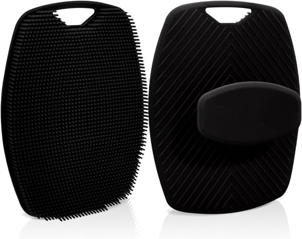 Silikonbadborste 2-pack - Silikonansiktsborste - Svart
