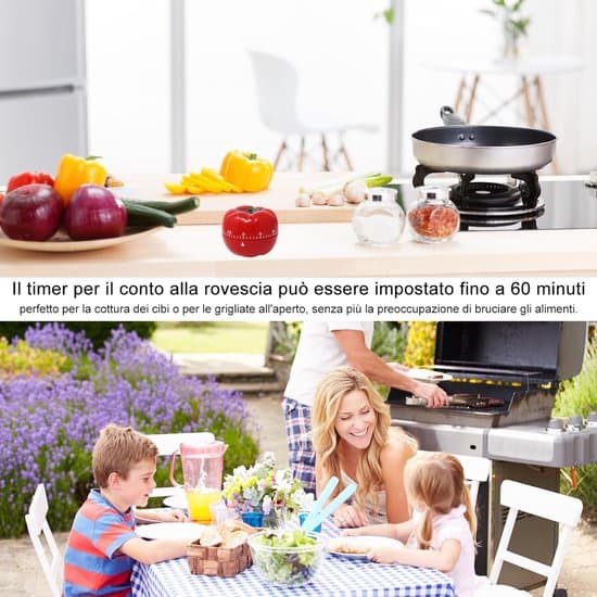 Køkkenur - Analog - Madlavningsur - Tomatur - Timer - 60 minutter - Tomatform