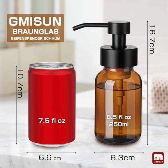 250 ml glasskum sæbedispenser - brun, 2 stk.