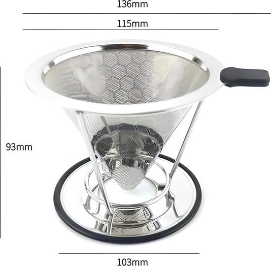 2-i-1 Genanvendeligt Kaffefilter i Rustfrit Stål, 1x4