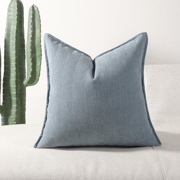Chenille örngott - Dimblå - 40 x 40 cm - 2-delat set