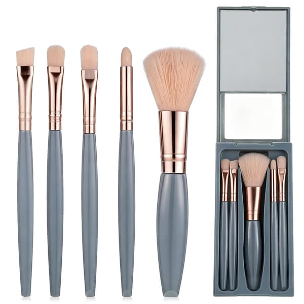 Spejl-stil makeupbørstesæt - blå