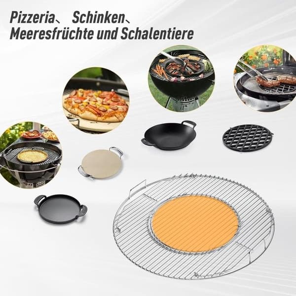 Bærbar rund BBQ-grill i rustfrit stål - 4,5 cm
