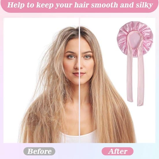 Satinhårhætter - Vendbare - 2-pak - Sort/Pink