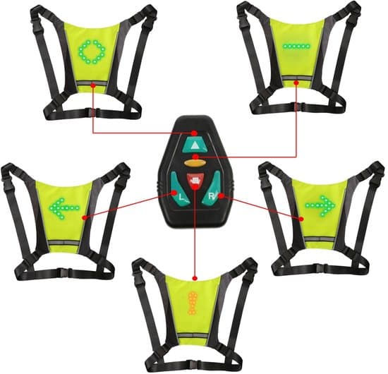 Refleksvest med fjernstyrede blinklys, USB LED
