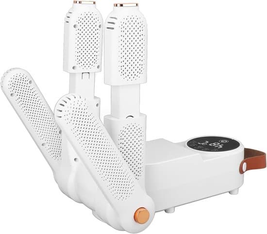 Elektrisk skotørrer med timerfunktion og foldbare 4 støvlestativer