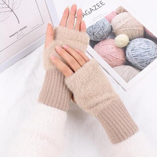 Vinterstrikkede fingerløse handsker - 20 * 9 cm - Halvfingerhandsker - Touchscreen-kompatible handsker - Efterårs- og vinteressentielle