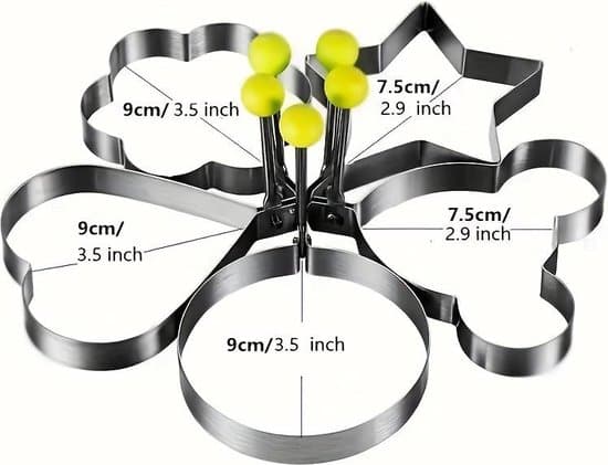 Æggeform - Pandekageform - Bageform - Pakke med 5