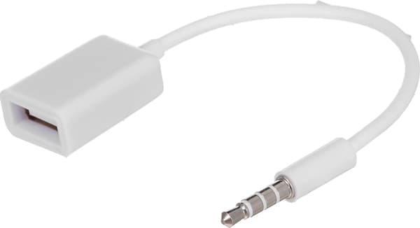 3,5 mm til USB bil lydkabel - Hvid
