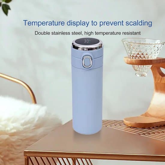 Smart vandflaske - 420 ml - Rustfrit stål - Blå