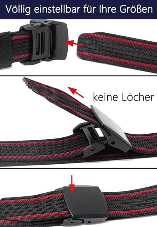 Herrbälte - Nyloncanvas - med plastspänne - 125 cm - Stil B