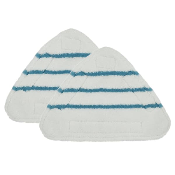 To vaskbare erstatningspuder til H2O dampmopper, lavet af premium mikrofiber.