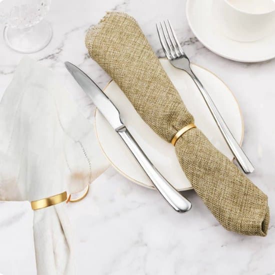 12 guld halvmåne servietringe - Servietring borddekoration - 12