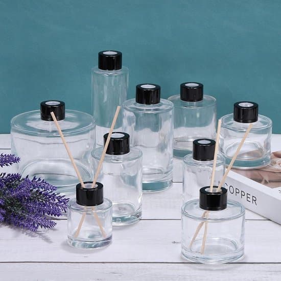 Tom glasdiffuserflaske, dufttilbehør, genopfyldelig, aromaterapi, beholder, reed diffuser, DIY, hjem, badeværelse, 4 stk, kapacitet 150 ml